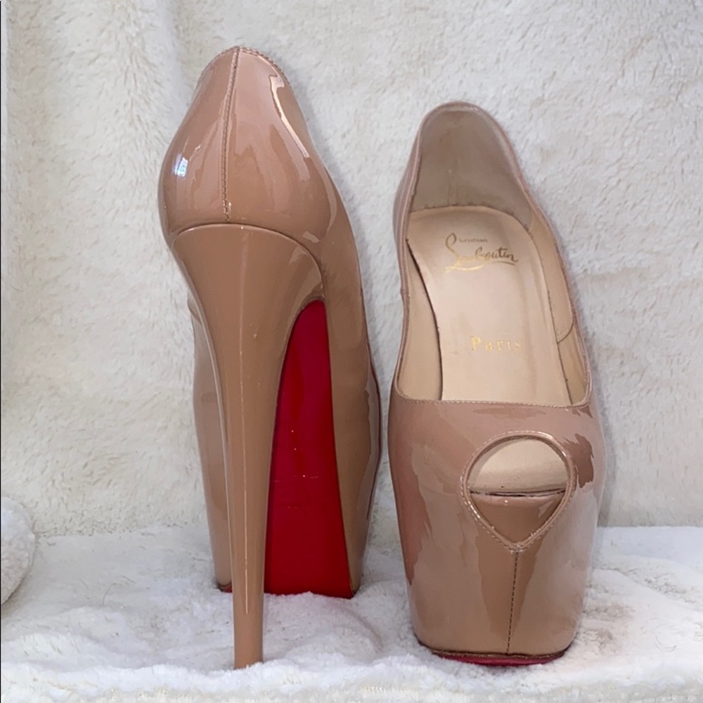 Louboutin Highness 160mm Patent Calf Nude